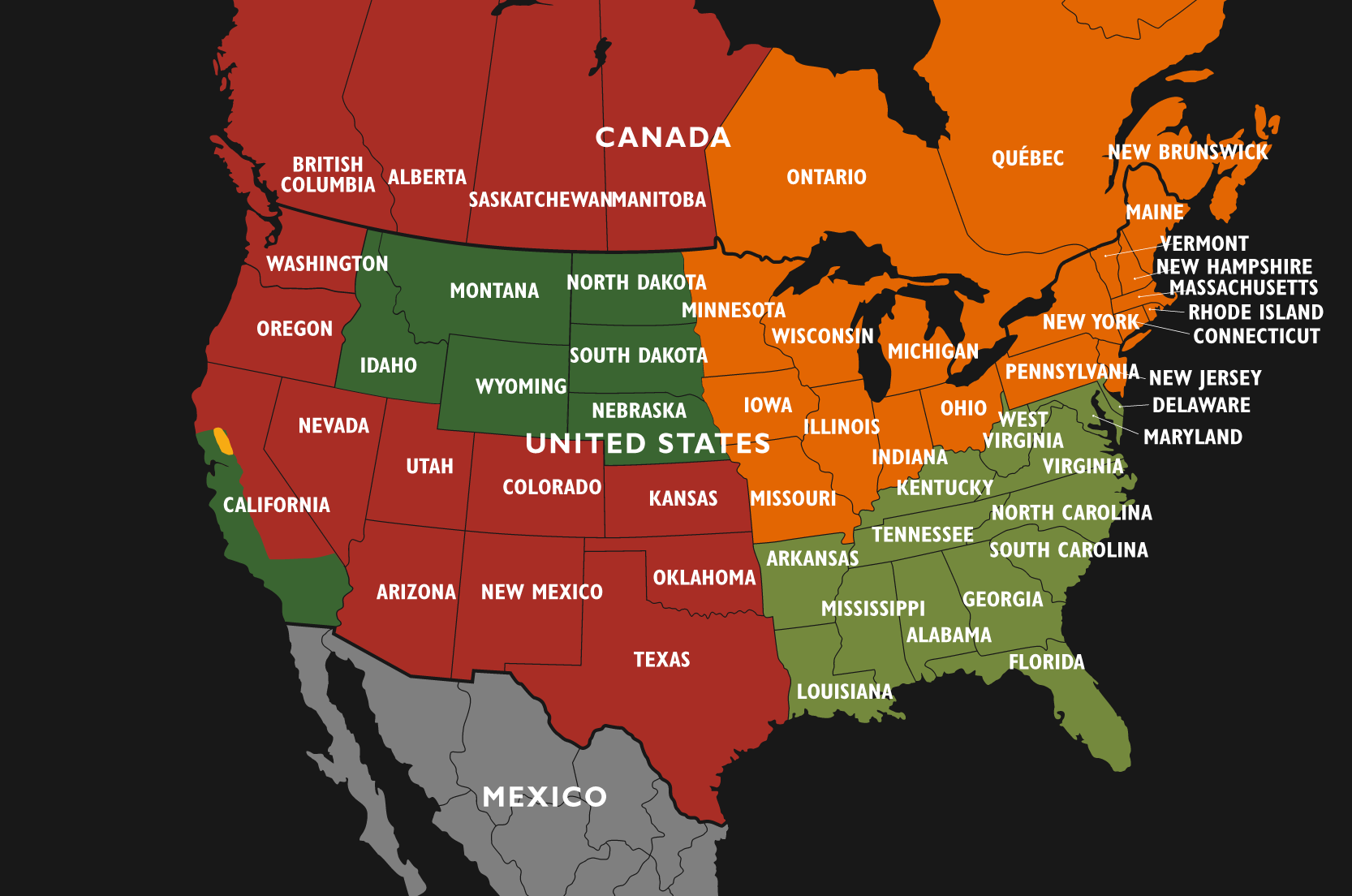 Canton Cooperage | Sales Territory Map Canton Cooperage | Sales Territory Map