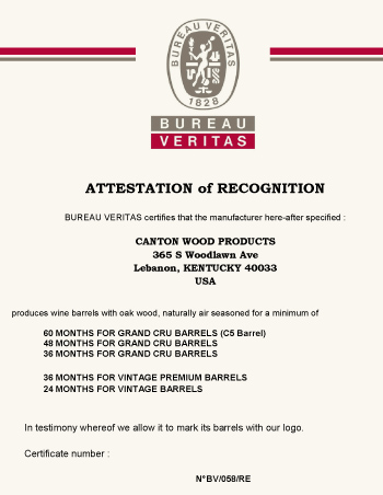 Bureau Veritas Aging Certificate