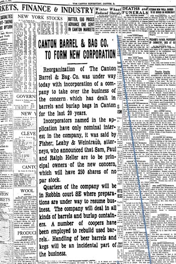 Recortes de noticias locales, 1933